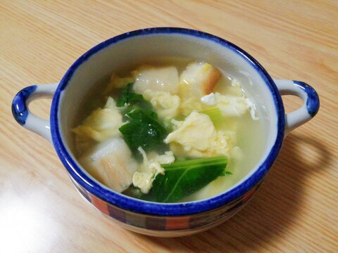 卵と麩と小松菜のスープ